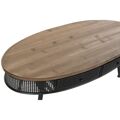 Mesa de Apoio Dkd Home Decor Abeto Preto Metal Castanho 120 X 58 X 42 cm