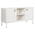 Móvel de Tv Dkd Home Decor Dourado Metal Branco Madeira de Mangueira 120 X 40 X 60 cm