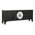 Móvel de Tv Dkd Home Decor Preto Oriental Abeto Metal Madeira Mdf (130 X 26 X 51 cm)