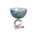 Centro de Mesa Dkd Home Decor Cristal Prateado Azul Alumínio (24 X 24 X 26 cm)