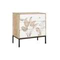 Cómoda Dkd Home Decor Natural Preto Metal Branco Madeira de Mangueira Tropical (75 X 40 X 80 cm)