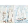 Tela Dkd Home Decor Veleiros Mediterrâneo (90 X 3,7 X 120 cm) (2 Unidades)