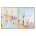 Pintura Dkd Home Decor Cidade (60 X 3 X 80 cm) (2 Unidades)