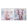 Pintura Dkd Home Decor Elefante Moderno (103 X 4,5 X 103 cm) (2 Unidades)