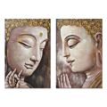 Pintura Dkd Home Decor Buda Oriental (80 X 3 X 120 cm) (2 Unidades)