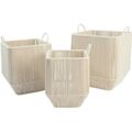 Conjunto de Cestas Dkd Home Decor Bege Metal Algodão (3 Peças) (37 X 37 X 45 cm)