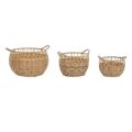 Conjunto de Cestas Dkd Home Decor Natural Metal Pe (38 X 38 X 27 cm)