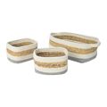 Caixa Decorativa Dkd Home Decor Algodão Fibra Natural (3 Peças) (33 X 23 X 13 cm)