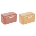 Cesta do Pão Dkd Home Decor Metal Terracota Amarelo Bambu Vintage (30,50 X 20,7 X 15 cm) (2 Unidades)