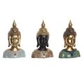 Figura Decorativa Dkd Home Decor Preto Buda Turquesa Verde Resina Oriental (16 X 10 X 26 cm) (3 Unidades)