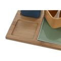 Conjunto para Aperitivos Dkd Home Decor Porcelana Multicolor Bambu 6 Peças (31 X 21 X 6 cm)