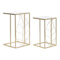 Conjunto de 2 Mesas Dkd Home Decor Espelho Dourado Metal (37 X 37 X 65 cm)