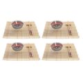 Conjunto de Sushi Dkd Home Decor Multicolor Bambu Mandala Grés Oriental (16 Peças)