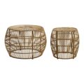 Conjunto de 2 Mesas Dkd Home Decor Marrom Claro Bambu (70 X 70 X 50 cm)