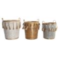 Conjunto de Cestas Dkd Home Decor Multicolor Bambu Boho 49 X 45 X 54 cm