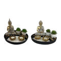 Figura Decorativa Dkd Home Decor Resina Oriental Jardim (26 X 26 X 18 cm) (2 Unidades)