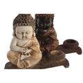 Figura Decorativa Dkd Home Decor Vermelho Bege Buda Resina Oriental (22 X 8,2 X 23 cm) (4 Unidades)