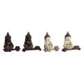 Figura Decorativa Dkd Home Decor Vermelho Bege Buda Resina Oriental (22 X 8,2 X 23 cm) (4 Unidades)