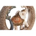 Figura Decorativa Dkd Home Decor Elefante Bege Azul Metal Resina Colonial (19,5 X 6,3 X 25,5 cm) (2 Unidades)