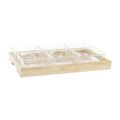 Bandeja de Aperitivos Dkd Home Decor Cristal Natural Bambu (32 X 21 X 6 cm) (280 Ml)