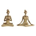 Figura Decorativa Dkd Home Decor Dourado Resina Yoga Moderno (19,5 X 11,5 X 18 cm) (2 Unidades)
