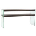 Mesa de Apoio Dkd Home Decor Cristal Castanho Transparente Nogueira 160 X 45 X 80 cm Madeira Mdf