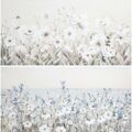 Pintura Dkd Home Decor Bloemen Shabby Chic (120 X 3,7 X 60 cm) (2 Unidades)