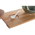 Conjunto para Aperitivos Dkd Home Decor 29 X 15,5 X 1,5 cm Porcelana Multicolor Bambu Escandinavo