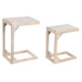 Conjunto de 2 Mesas Dkd Home Decor 48,3 X 35,5 X 65,4 cm Castanho Branco Madeira de Mangueira