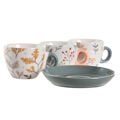 Conjunto de Chávenas com Pratos Dkd Home Decor Porcelana Multicolor 90 Ml