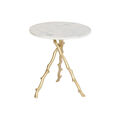 Mesa de Apoio Dkd Home Decor Dourado Branco Mármore Ferro 45 X 45 X 50 cm