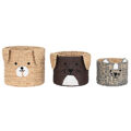 Conjunto de Cestas Dkd Home Decor 40 X 40 X 37 cm Animais