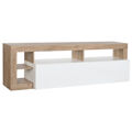 Móvel de Tv Dkd Home Decor 184 X 42 X 58 cm Metal Castanho Branco Madeira Mdf