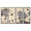 Conjunto de 4 Quadros Dkd Home Decor Palmeiras Colonial 200 X 4 X 120 cm