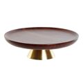 Tabuleiro Home Esprit Castanho Dourado Alumínio Acácia 30 X 30 X 8,5 cm