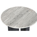 Mesa de Apoio Pequena Home Esprit Branco Preto Mármore Madeira de Mangueira 41 X 41 X 51 cm