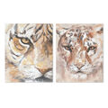 Pintura Home Esprit Colonial Tigre 80 X 3,7 X 100 cm (2 Unidades)