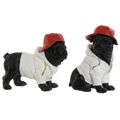 Figura Decorativa Home Esprit Branco Preto Vermelho Cão 25 X 12 X 21 cm (2 Unidades)