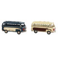 Figura Decorativa Home Esprit Azul Branco Autocarro Vintage 17 X 7 X 8 cm (2 Unidades)