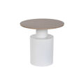 Mesa de Apoio Home Esprit Branco Natural Metal Madeira Mdf 55 X 55 X 52,5 cm