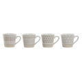 Conjunto de Chávenas de Café Home Esprit Branco Bege Grés 4 Peças 180 Ml