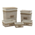 Conjunto de Cestas Home Esprit Castanho Natural 47 X 35 X 56 cm (5 Peças)