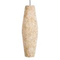 Candeeiro de Teto Bege 25 X 25 X 80 cm Fibra Natural