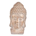 Figura Decorativa para Jardim Buda Cabeça Branco/dourado Poliresina (35 X 65,5 X 38 cm)