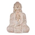 Figura Decorativa para Jardim Buda Branco/dourado Poliresina (23,5 X 49 X 36 cm)