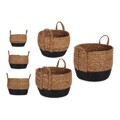 Conjunto de Cestas Preto Castanho Algas Marinhas (3 Pcs)