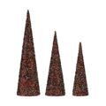 Decoração Natal Cones Lantejoulas 3 Peças Azul Fúcsia (16,5 X 60 X 16,5 cm)