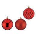 Bolas de Natal ø 8 cm 3 Unidades Vermelho Pvc