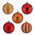 Bolas de Natal ø 8 cm 30 Unidades Vermelho Dourado Laranja Pvc