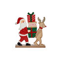 Figura Decorativa Pai Natal Rena Madeira (5 X 26 X 22 cm)